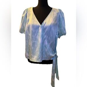 Nine West Women's Green & White Blouse, Tie, Size X-Large, NWT